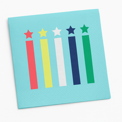 Modern Birthday Candle Beverage Napkins - 16 Pack