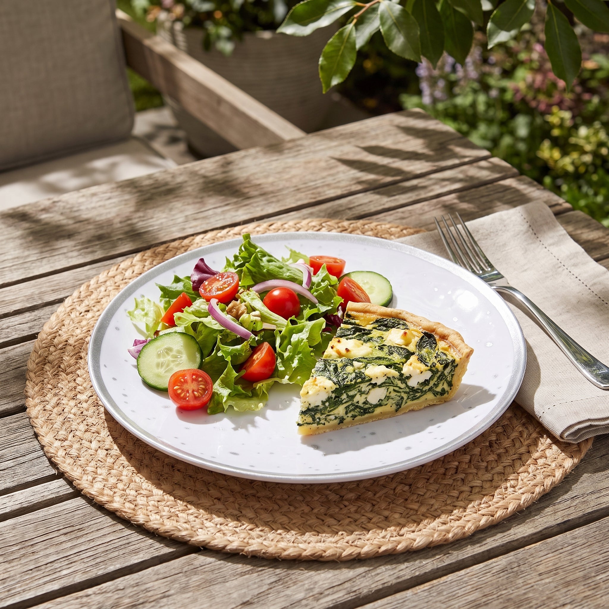 Elegant Silver Melamine Lunch Plate - 8.35"