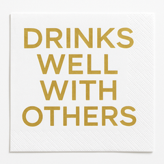 Drinks Well With Others Foil Stamped Beverage Napkins, 20-Count