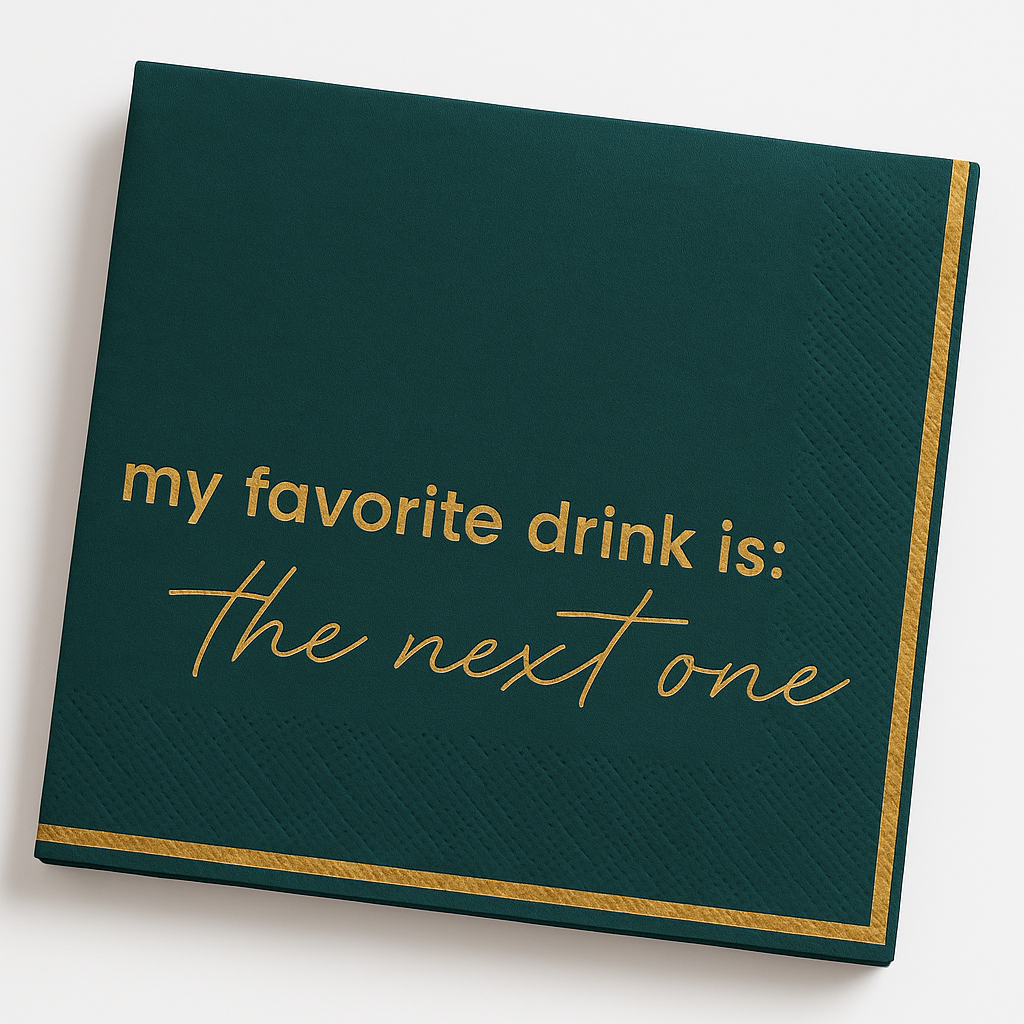 'My Favorite Drink Is...' Foil Stamped Beverage Napkins - 20 Count