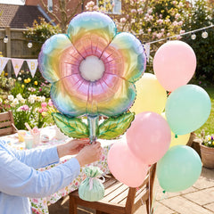Iridescent Flower-Shaped Metallic Balloon