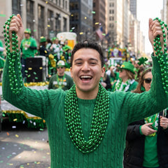 St. Patrick's Day Green Bead Necklaces - 60 Pack