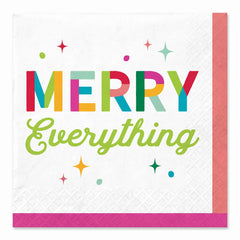 Merry Everything Christmas Beverage Napkins, 2-Ply, 16-Pack - 5 In. X 5 In.