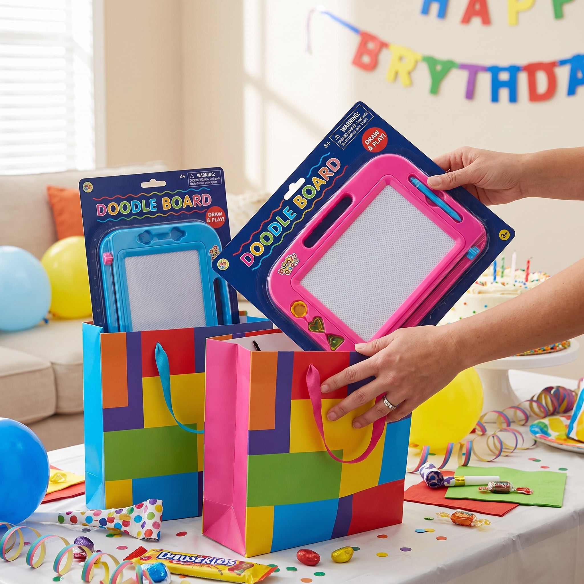 Colorful Doodle Board Party Favors
