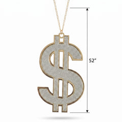 Dollar Sign Necklace Choker - 1990s Hip-Hop Costume Accessory