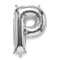 Silver Foil Letter "P" Balloon - Metallic Party Decor
