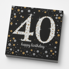 Sparkling Celebration 40th Birthday Lunch Napkins - 16 Pack