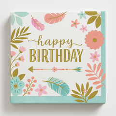 Boho Chic Birthday Lunch Napkins, 16-Pack