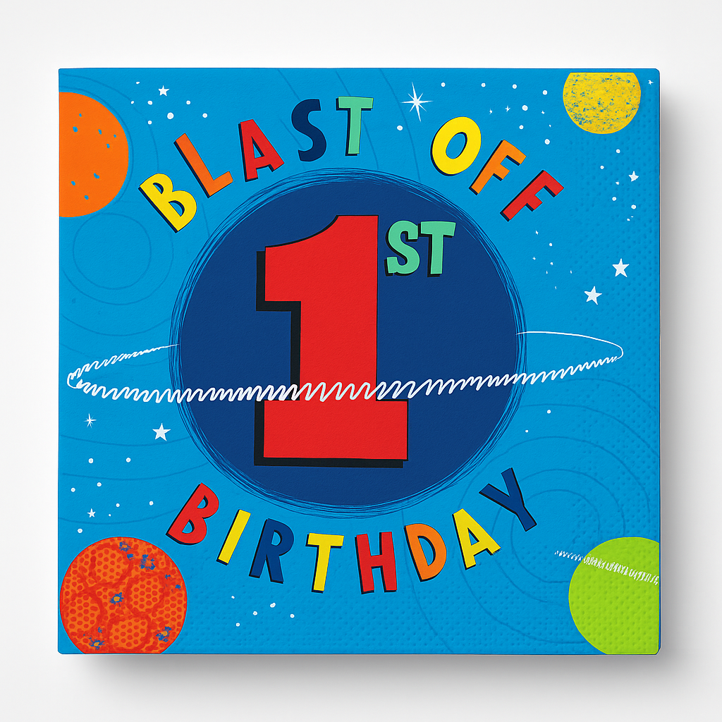 Blast Off 1st Birthday Lunch Napkins