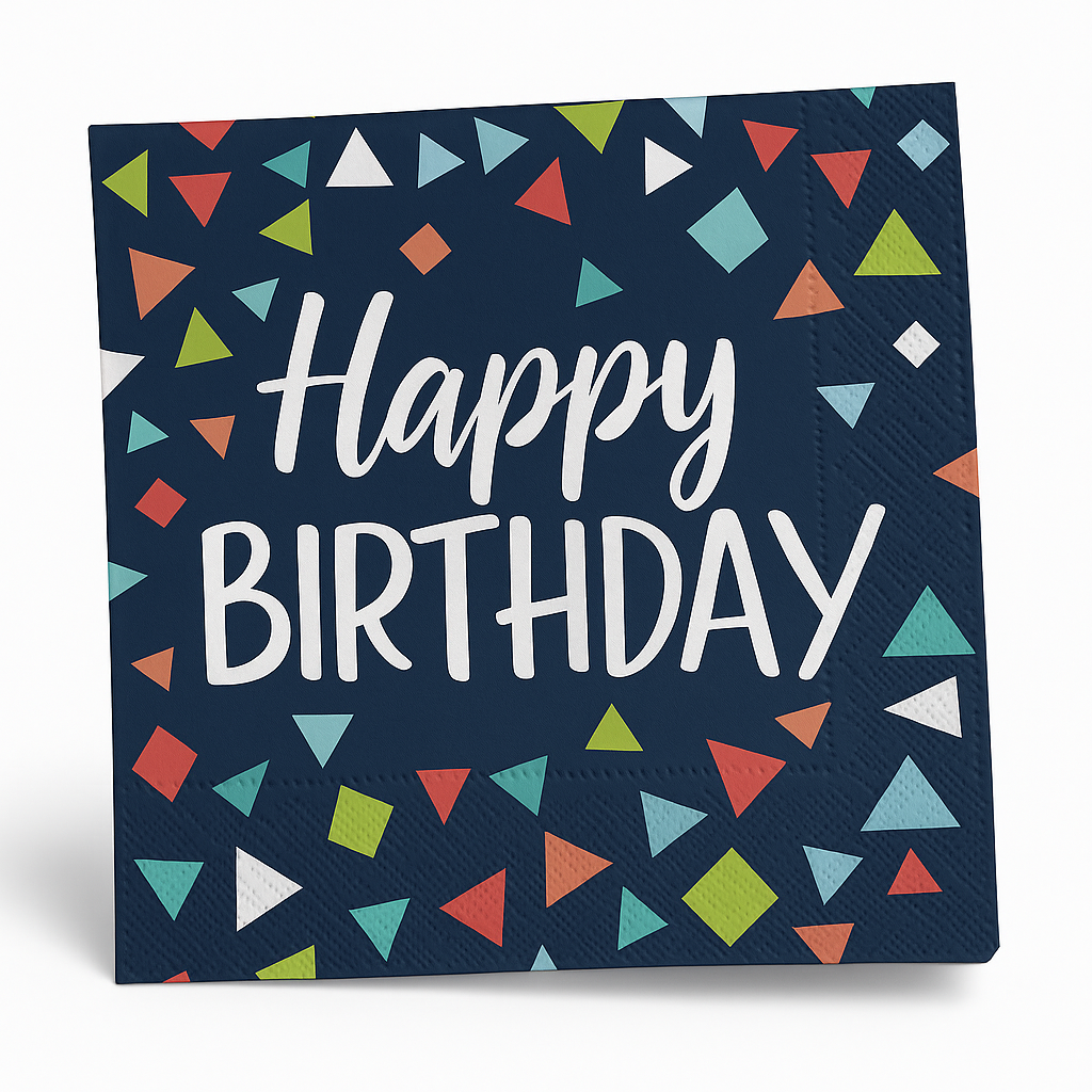Colorful Geometric Birthday Luncheon Napkins