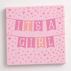 "It's a Girl" Baby Shower Luncheon Napkins - 6.5 In. x 6.5 In.