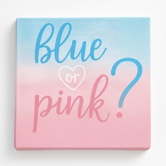 "Blue or Pink?" Gender Reveal Lunch Napkins, 16-Pack