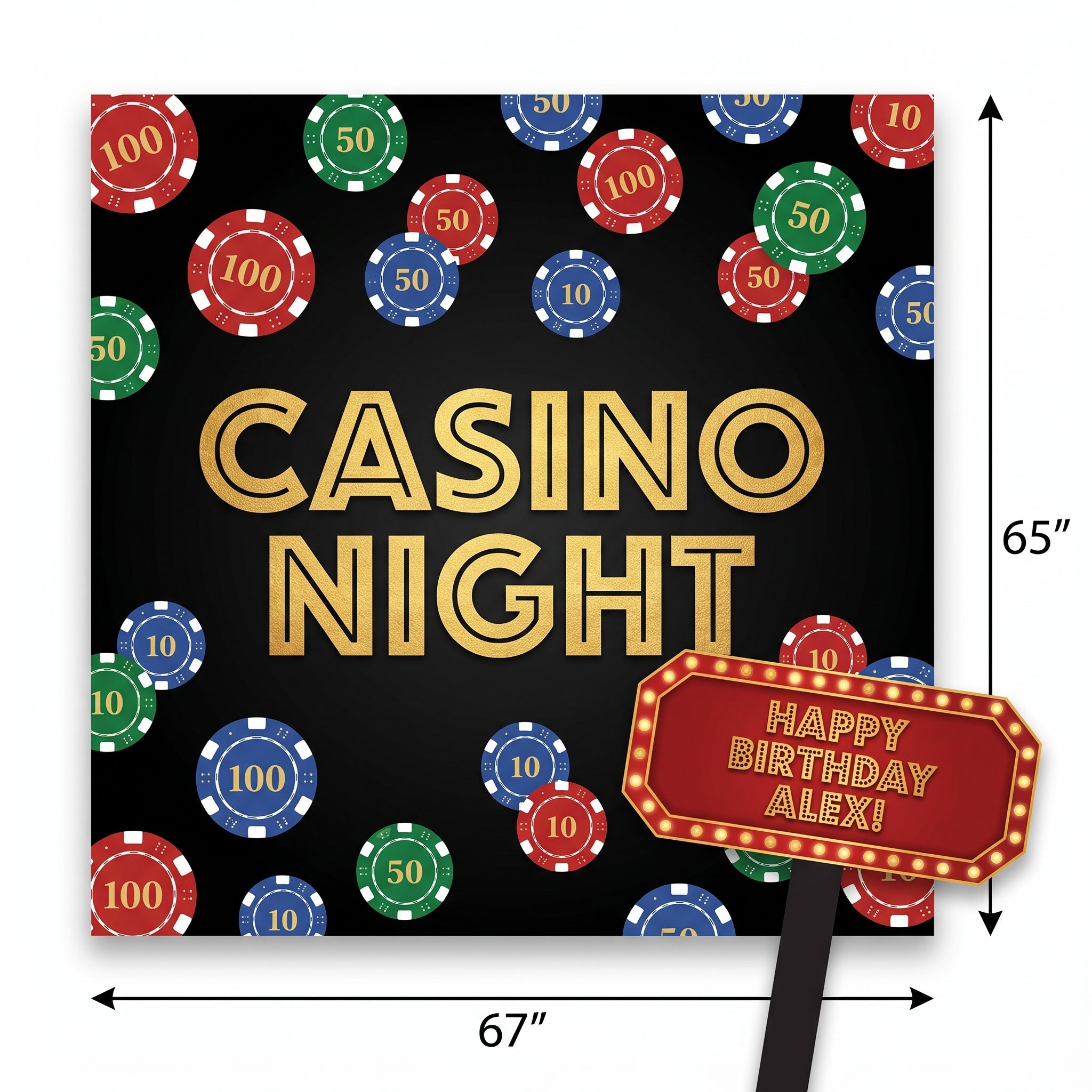 Roll the Dice Casino Photo Booth Backdrop Kit