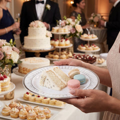 Premium Silver Dotted Dessert Plates - 7.5" (20-Pack)