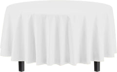 Round White Plastic Table Covers | 6 Pack