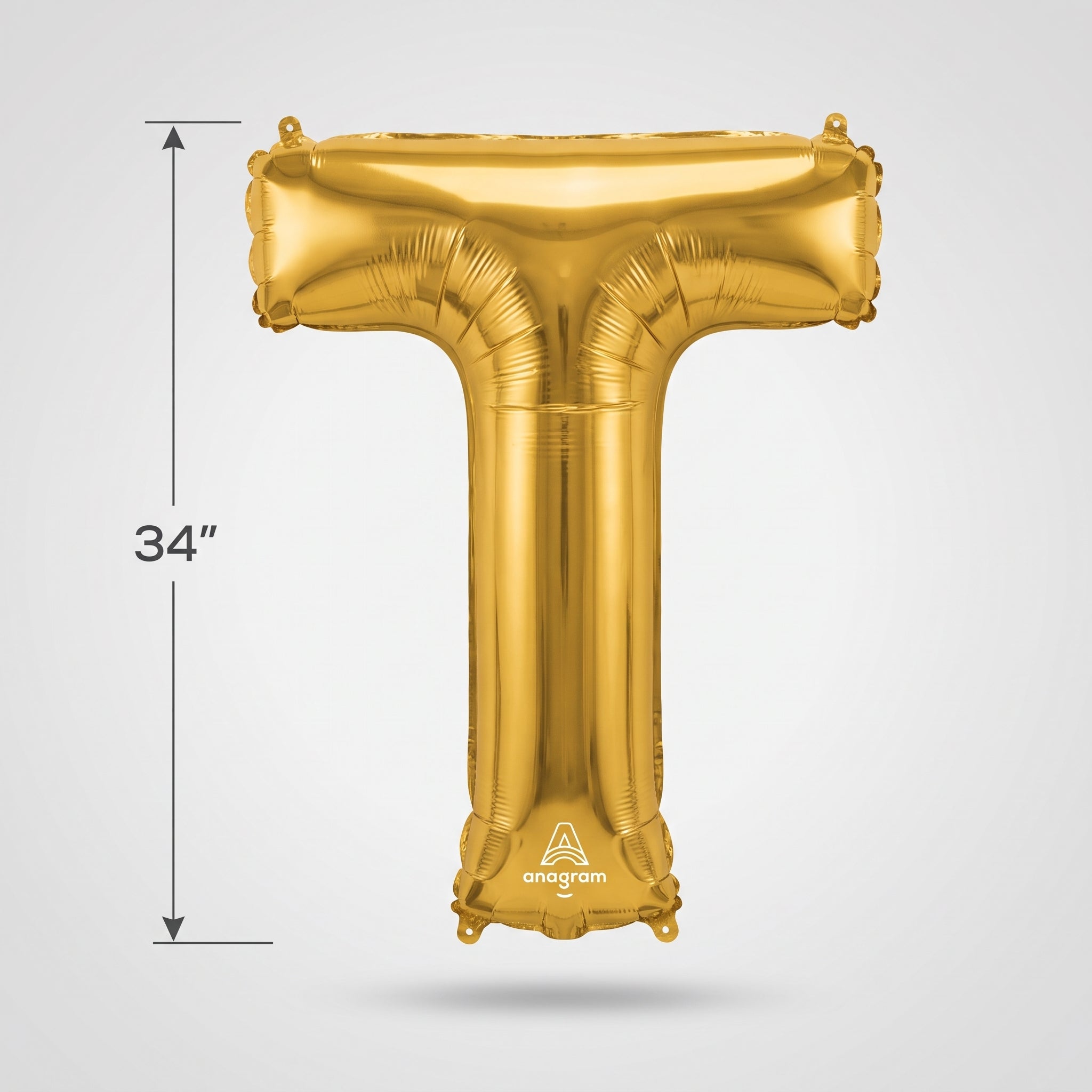 Gold Letter T Foil Balloon - Mylar Metallic Decoration