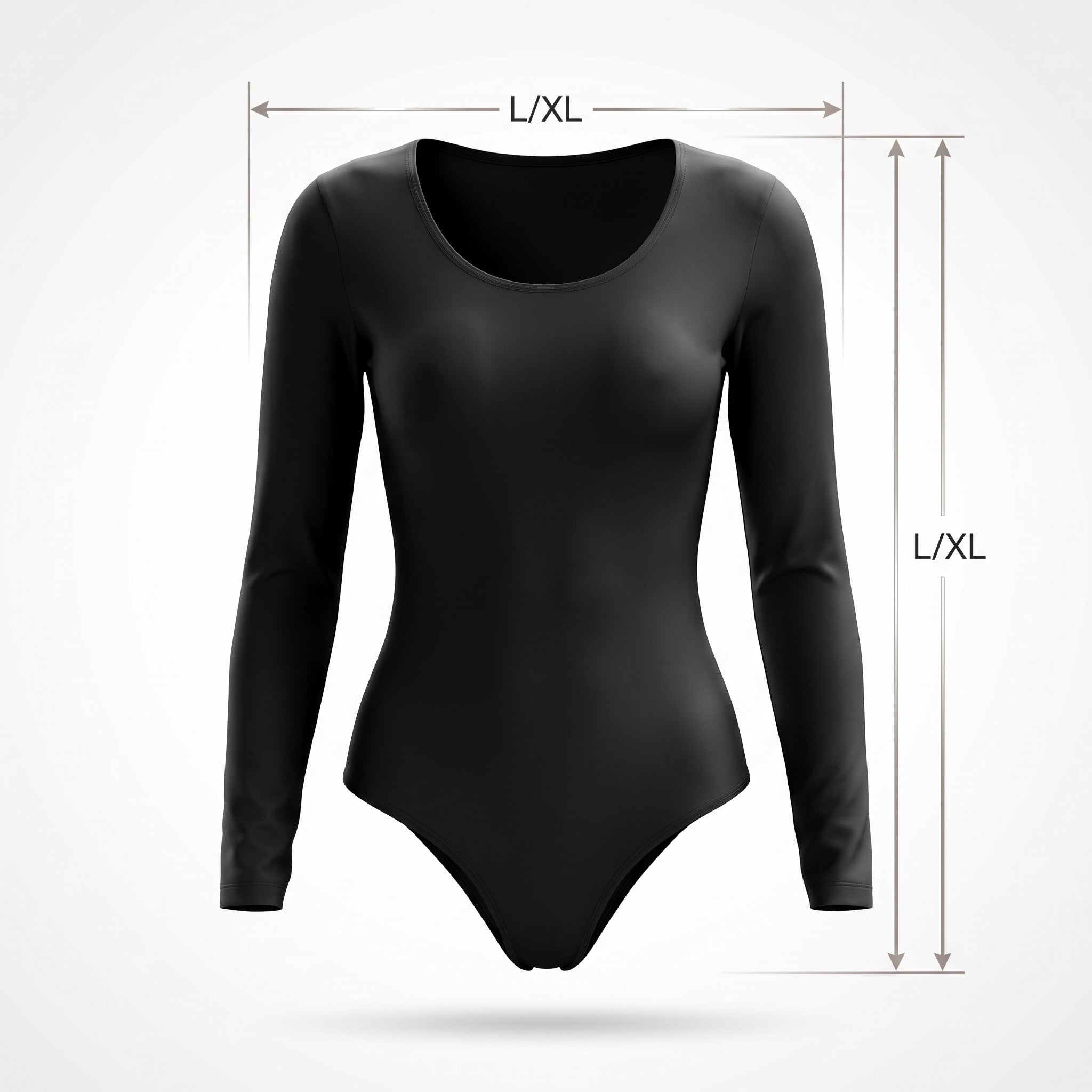 Adult Black Long Sleeve Bodysuit - L/XL
