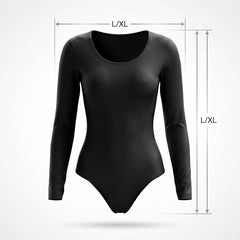 Adult Black Long Sleeve Bodysuit - L/XL