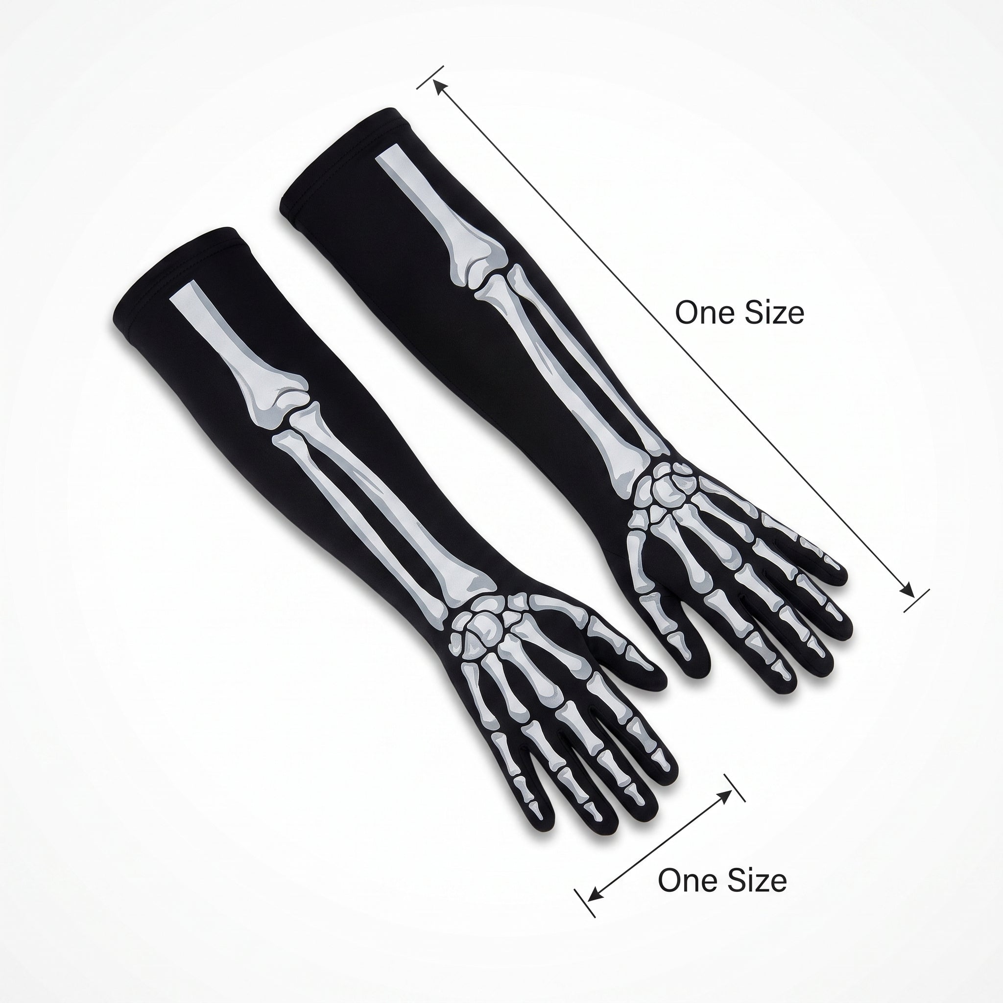 Skeleton Long Gloves for Halloween - Adult Size