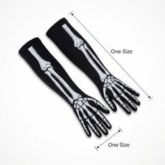 Skeleton Long Gloves for Halloween - Adult Size
