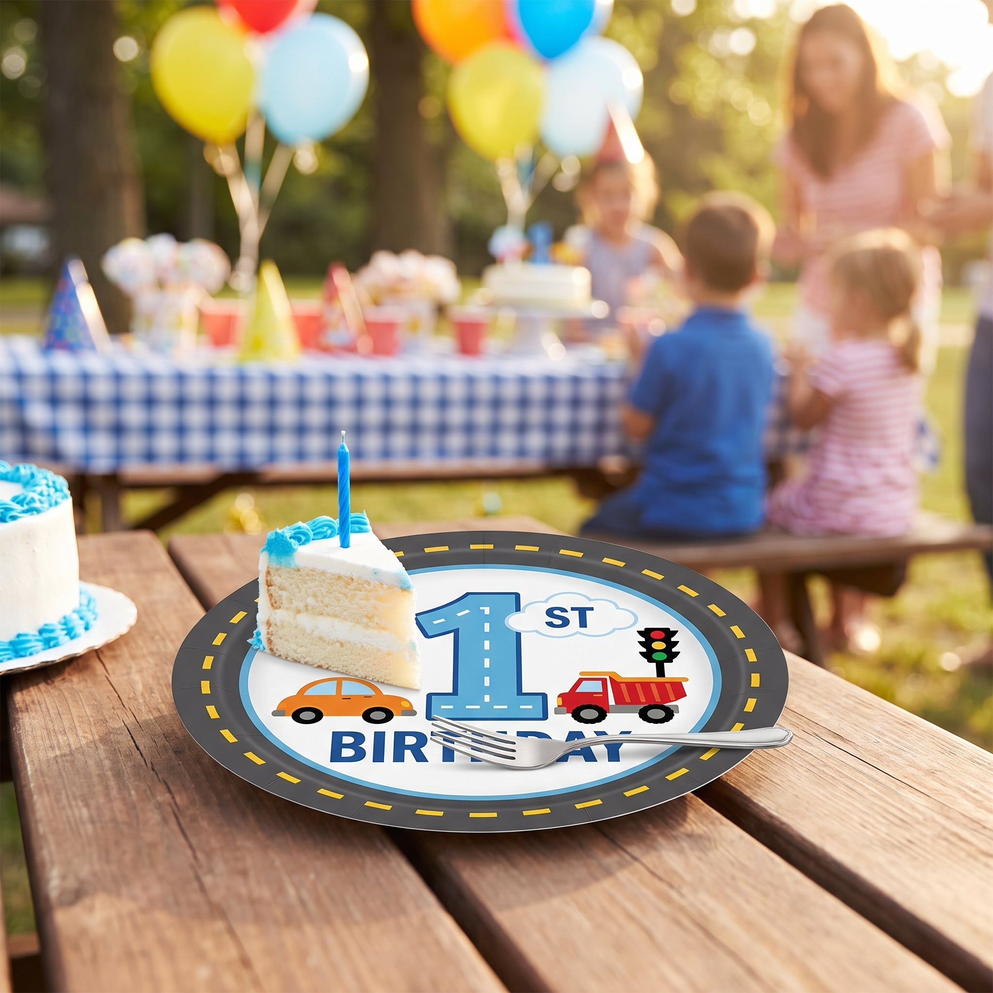 On The Road 1st Birthday 8.5" Plates