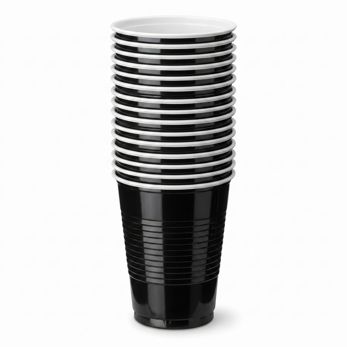 Elegant Black 18oz Plastic Party Cups - Pack of 50