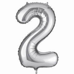 Silver Foil Number 2 Balloon