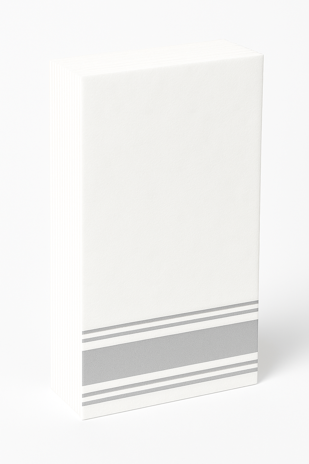 Elegant Silver Border Airlaid Buffet Napkins - 40 Pack