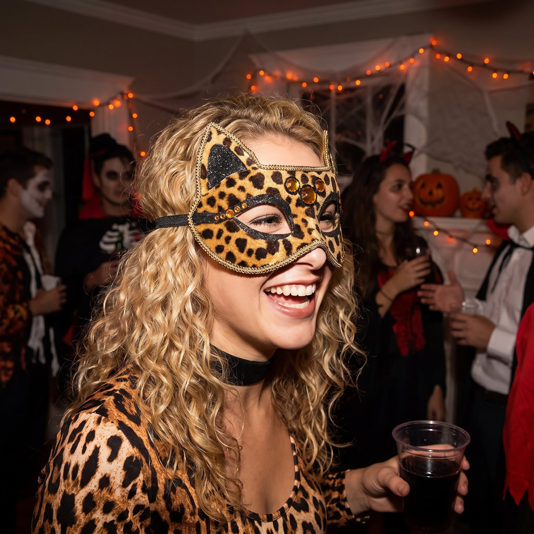 Fierce Cheetah Halloween Party Mask