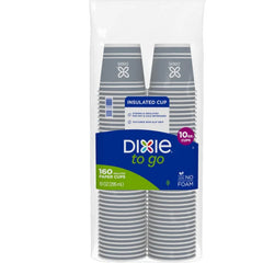 10 Oz. Dixie To Go 160 Insulated Paper Cups