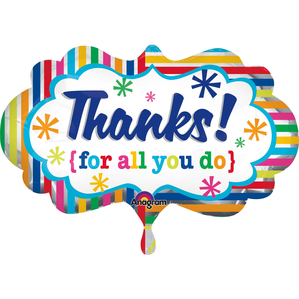 Colorful "Thanks for All You Do" Foil Balloon