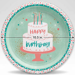 Happy Birthday 10.5" Decorative Paper Plates