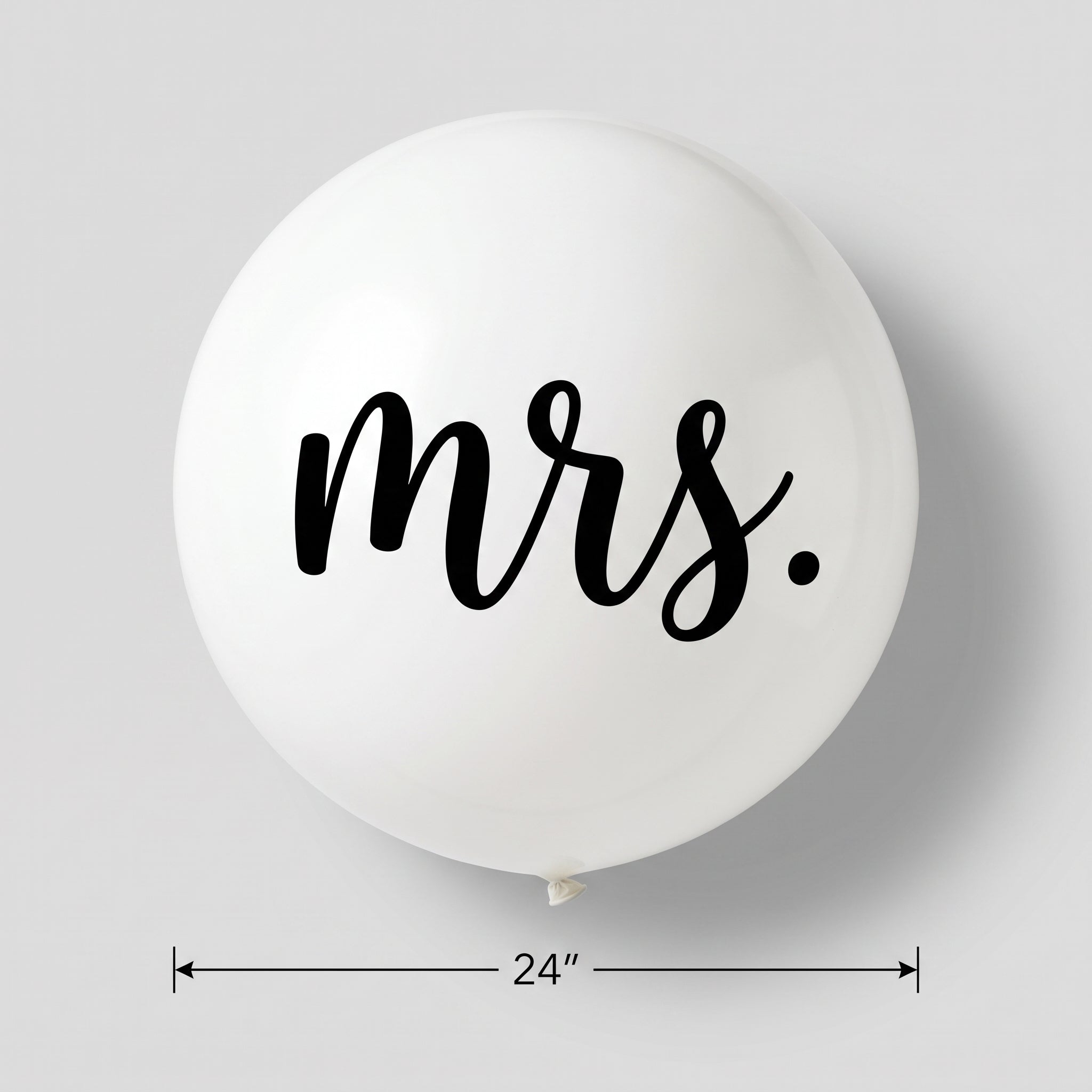 Elegant "Mrs." Wedding Latex Balloon, 24-Inch - White/Black