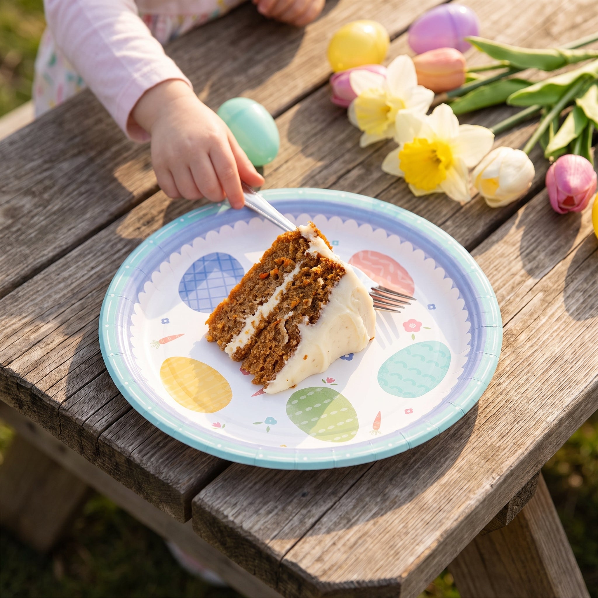 Pretty Pastel Easter Dessert Plates - 7" Round, 8-Pack