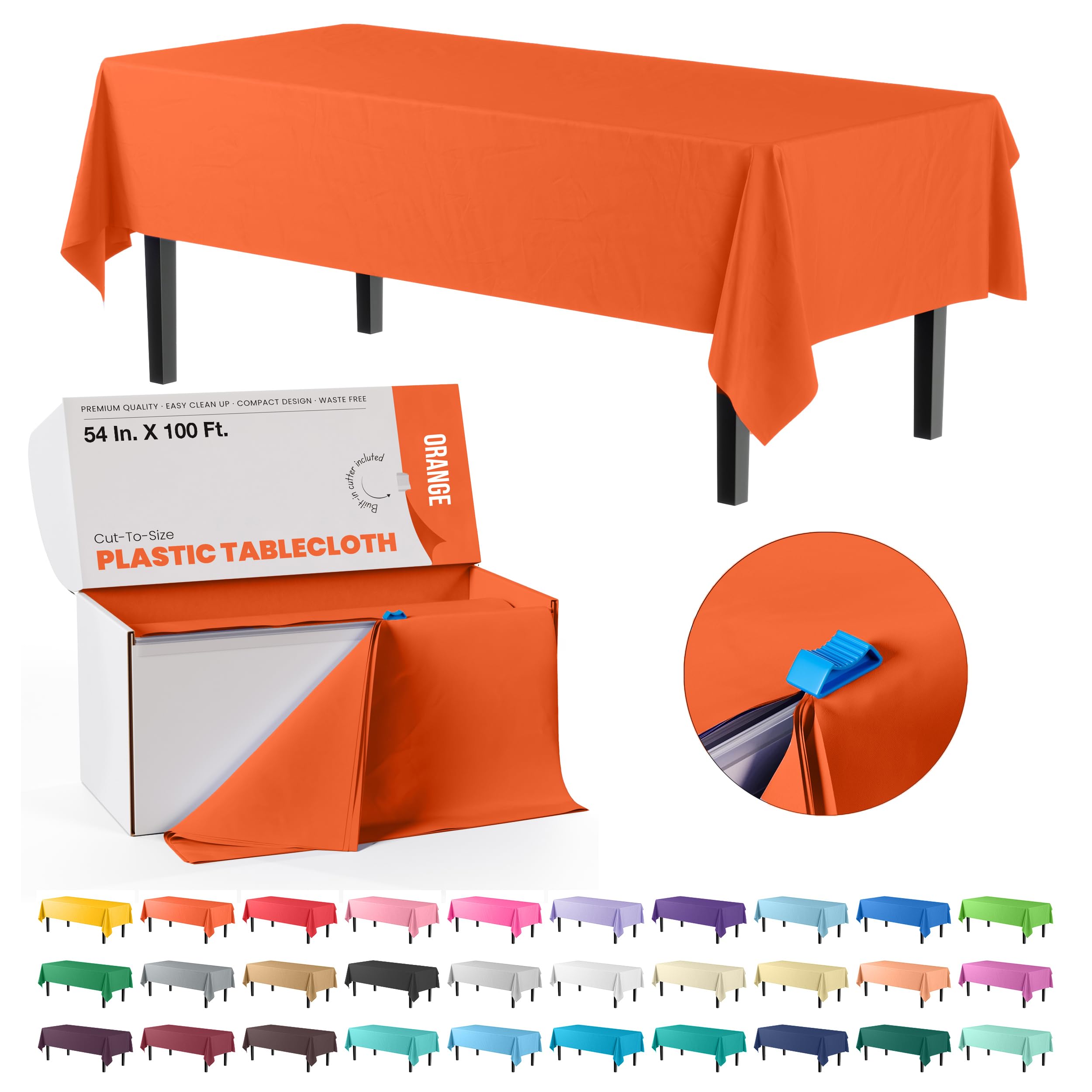 54 In. x 100 Ft. Cut To Size Table Roll | Orange