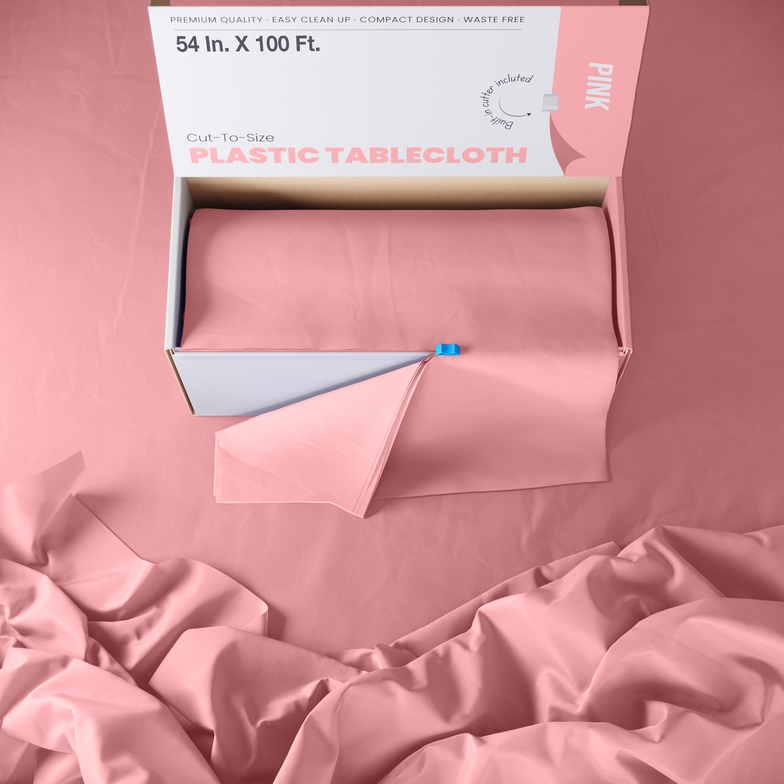 54 In. x 100 Ft. Cut To Size Table Roll | Pink