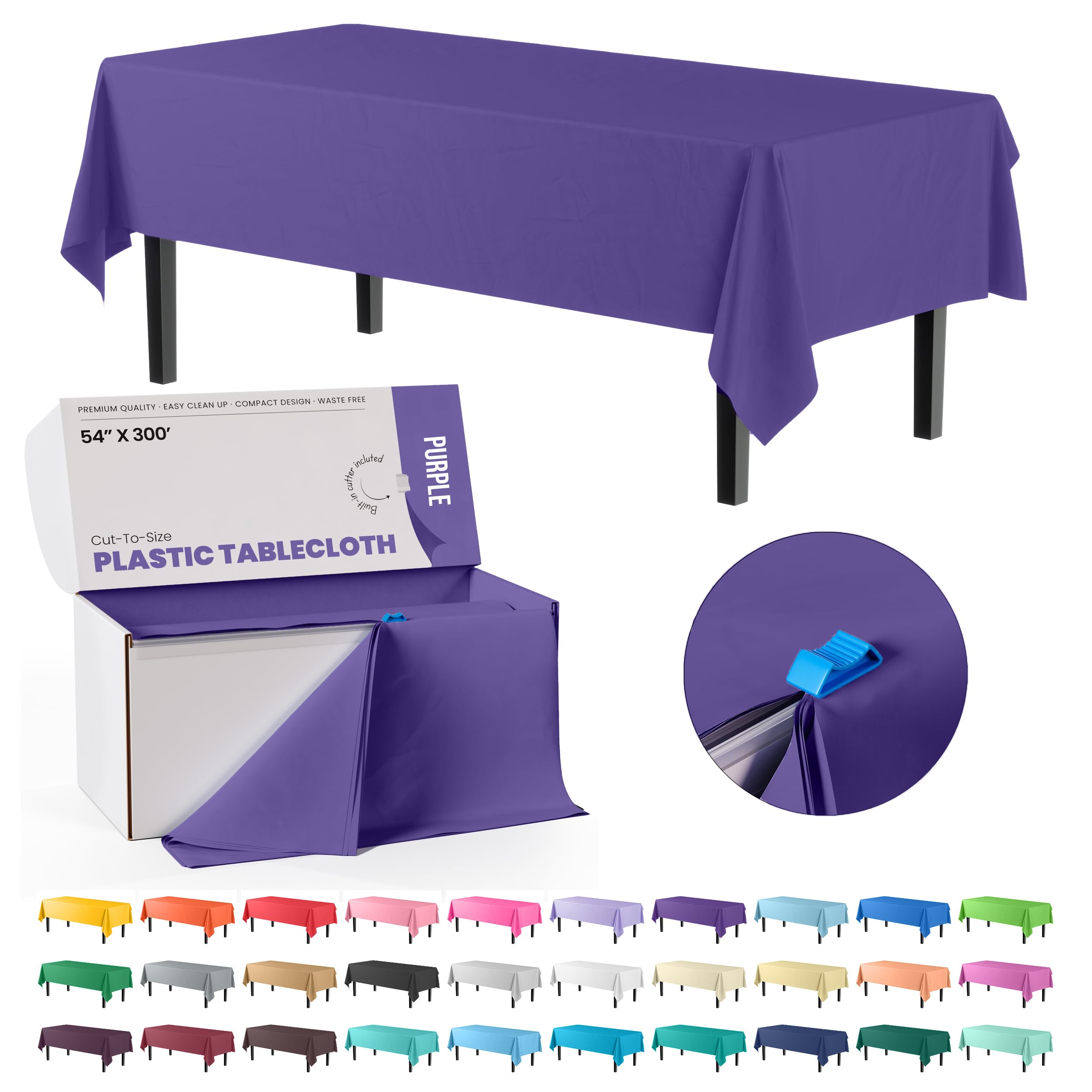 54 In. x 300 Ft. Cut To Size Table Roll | Purple