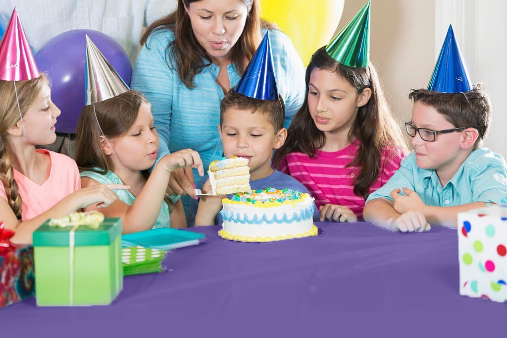 Purple plastic Table Cover