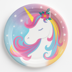 Enchanted Unicorn 7" Round Paper Plates - 8 Pack