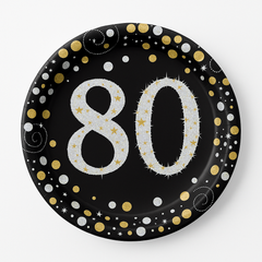 Prismatic Celebrate 80th Birthday 7" Round Plates
