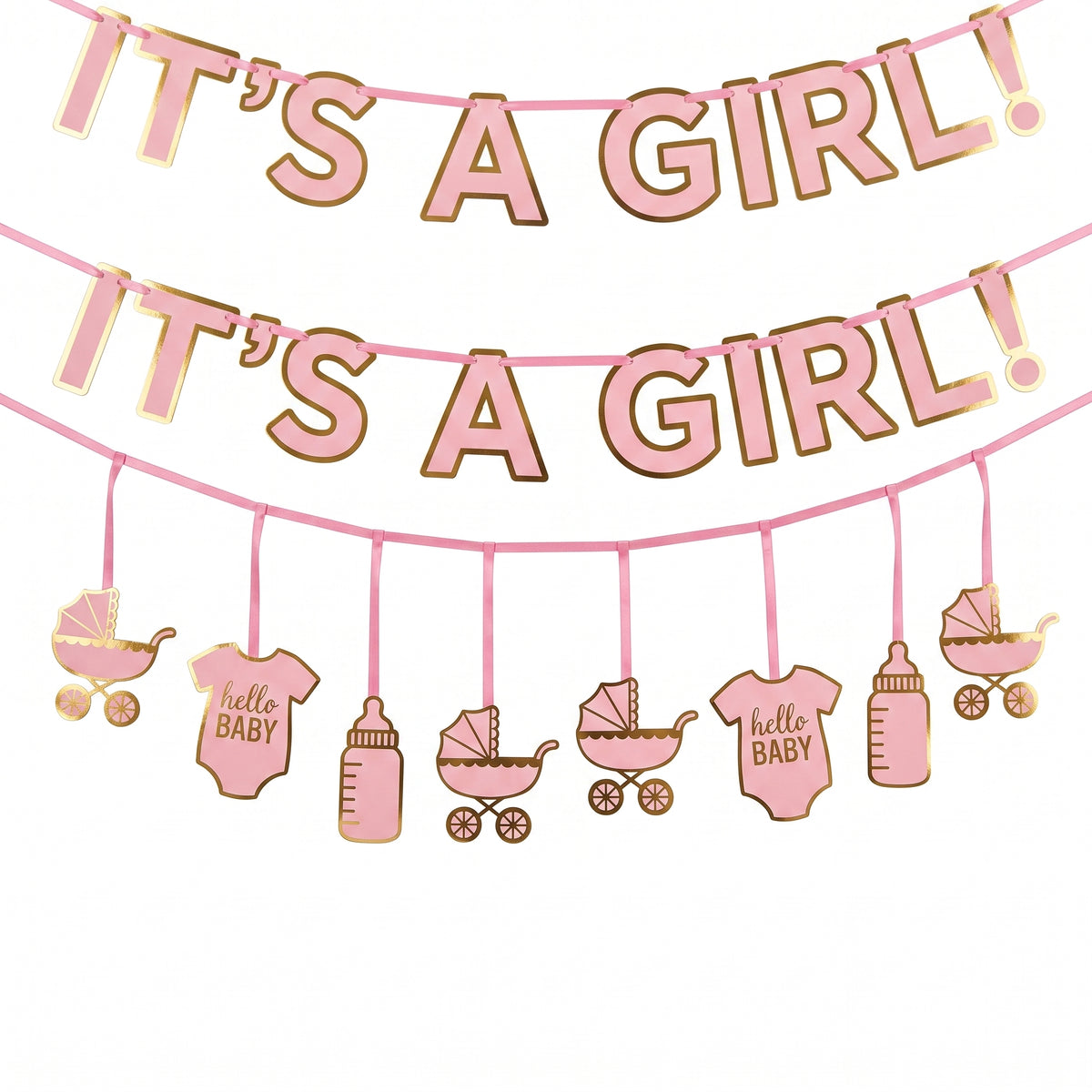 "It's a Girl" Double Banner Multipack for Baby Shower