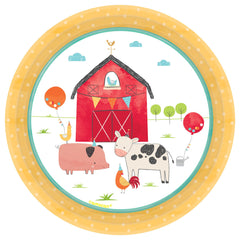 Barnyard Friends 7" Round Paper Plates