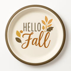 Golden Autumn 7" Round Harvest Paper Plates