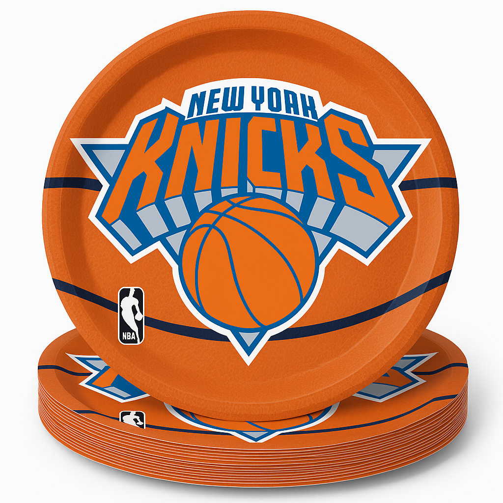 New York Knicks 7" Round Paper Plates - NBA Party Collection