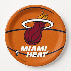 Miami Heat 7" Round Paper Plates - NBA Party Supplies