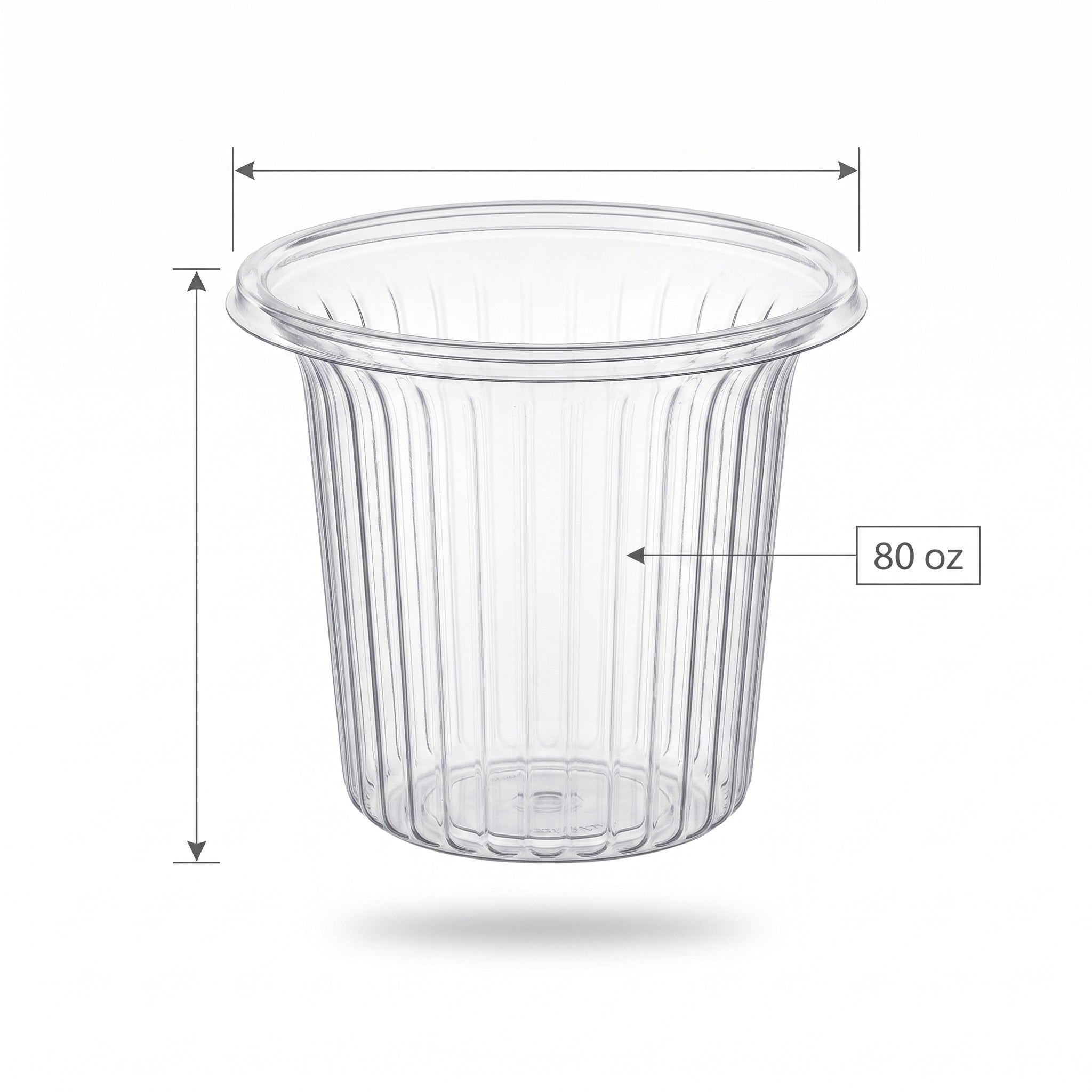 Clear Flared Cylinder Plastic Container, 80 oz