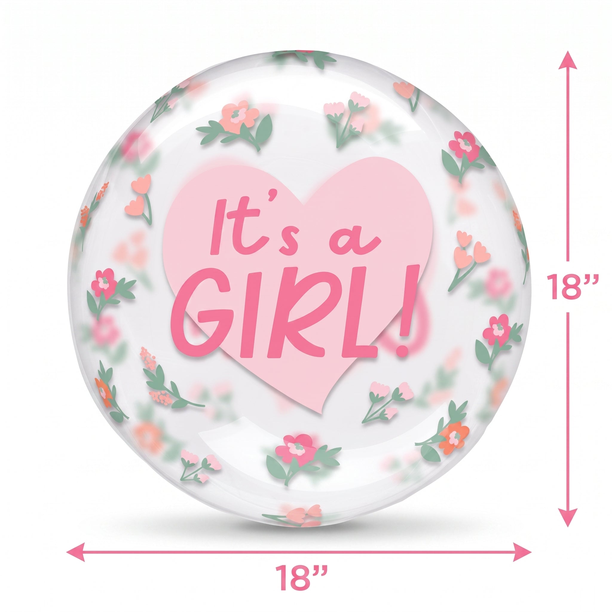 "It's a Girl" Heart-Shaped Foil Balloon