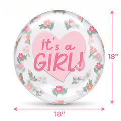 "It's a Girl" Heart-Shaped Foil Balloon