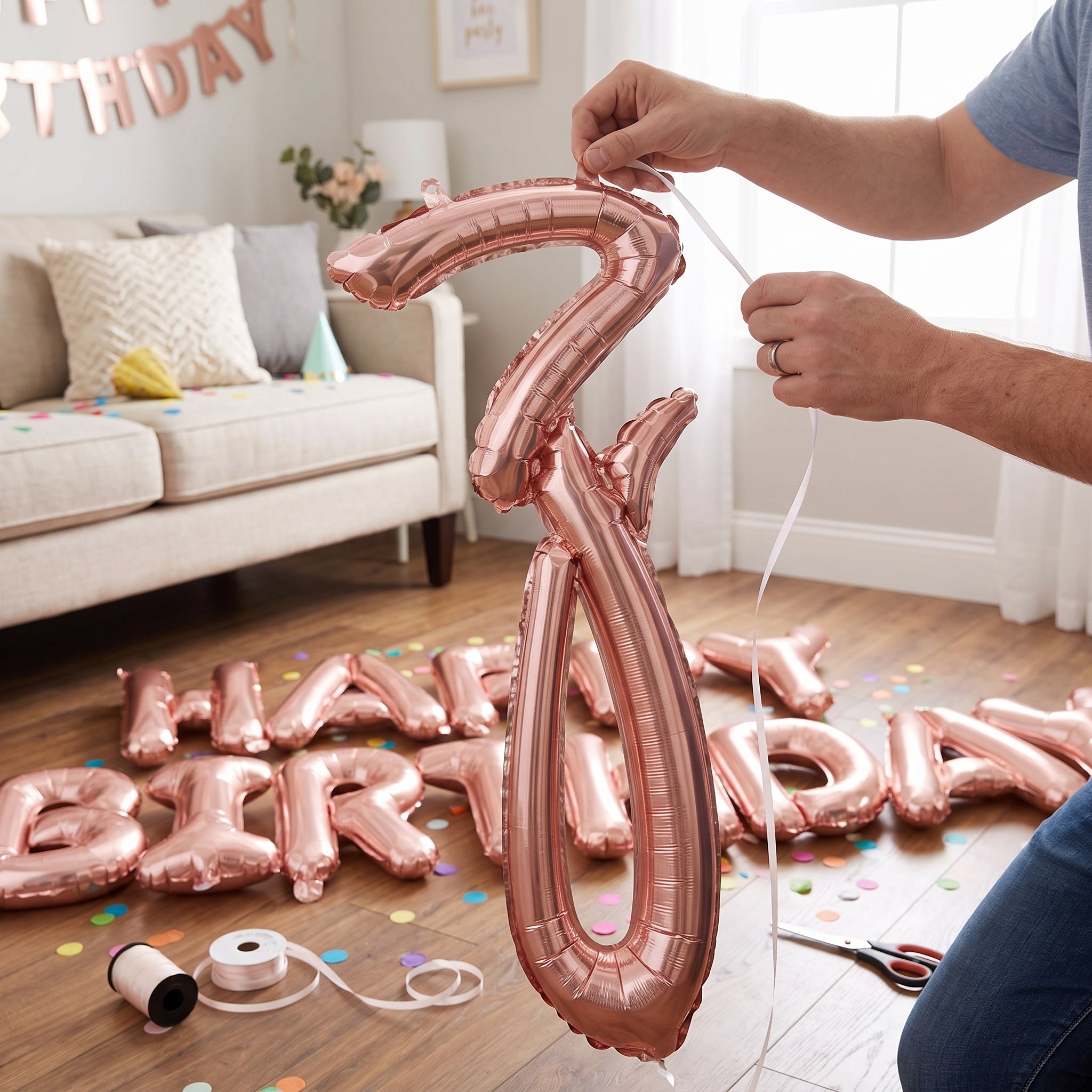 Rose Gold Foil Letter Z Balloon - Air-Filled Script Style, 8-Inch