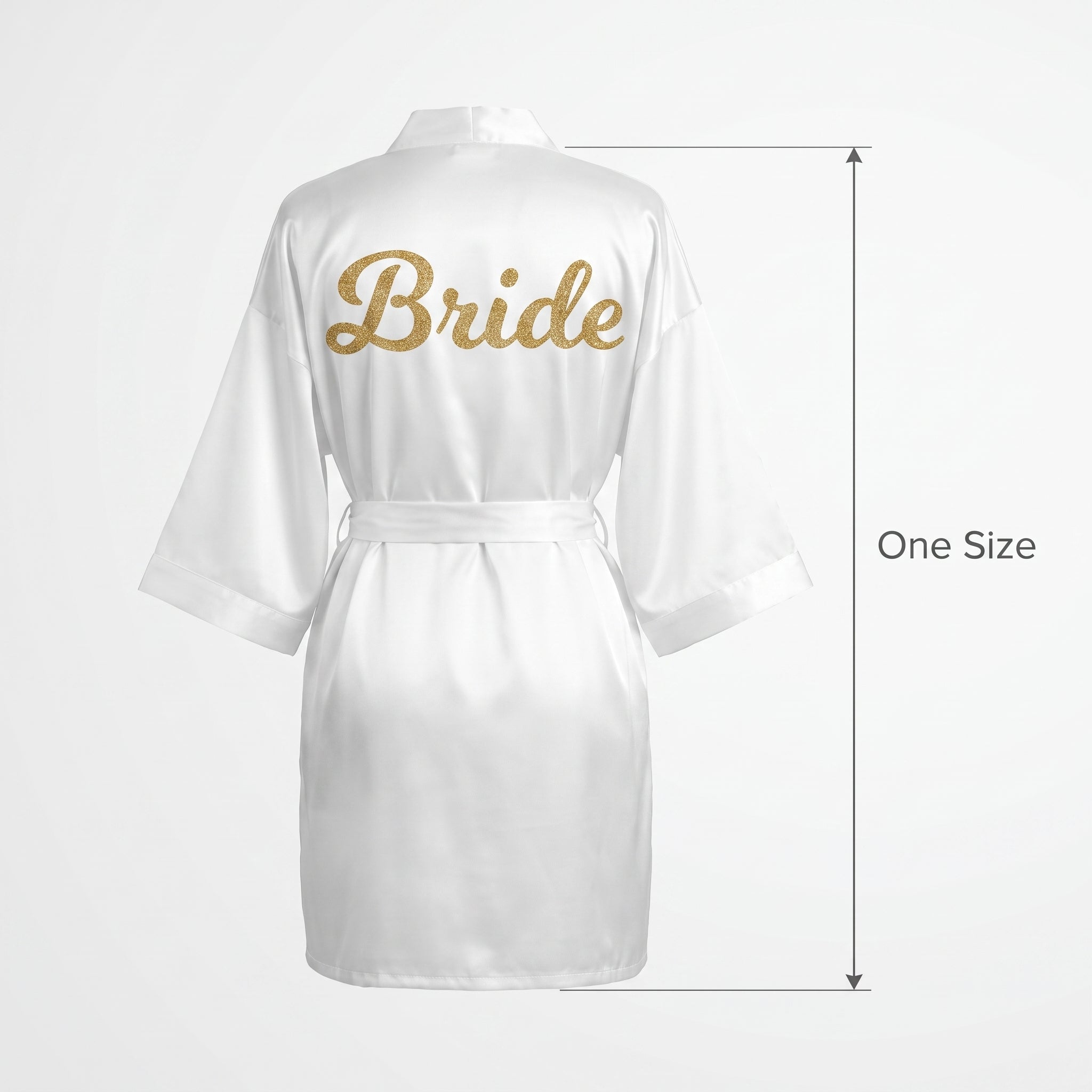 Elegant Bride Satin Robe with Gold Glitter Lettering